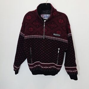 Vintage Spider Active Wool Blend Ski/Snowboard Men's Pullover Sweater Size M
